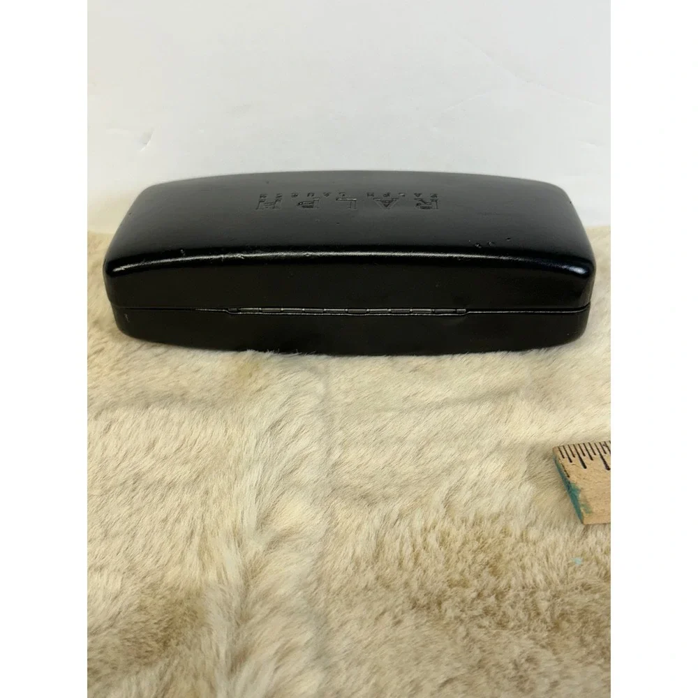 Ralph Ralph Lauren Black Hardshell Eyeglasses Case Debossed Logo Clamshell Case